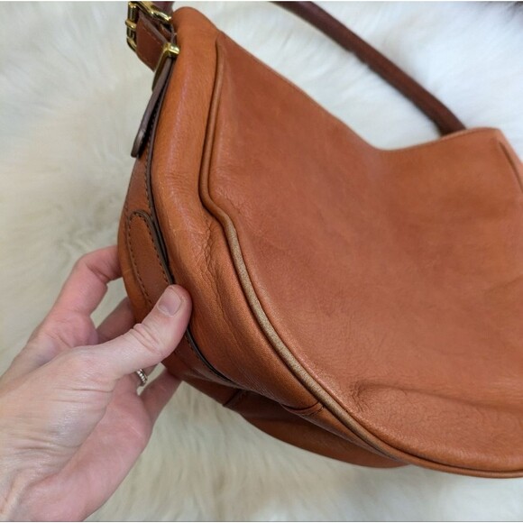 J. Crew Teddy Teddie Hobo Shoulder Bag Brown Leather - Picture 3 of 5